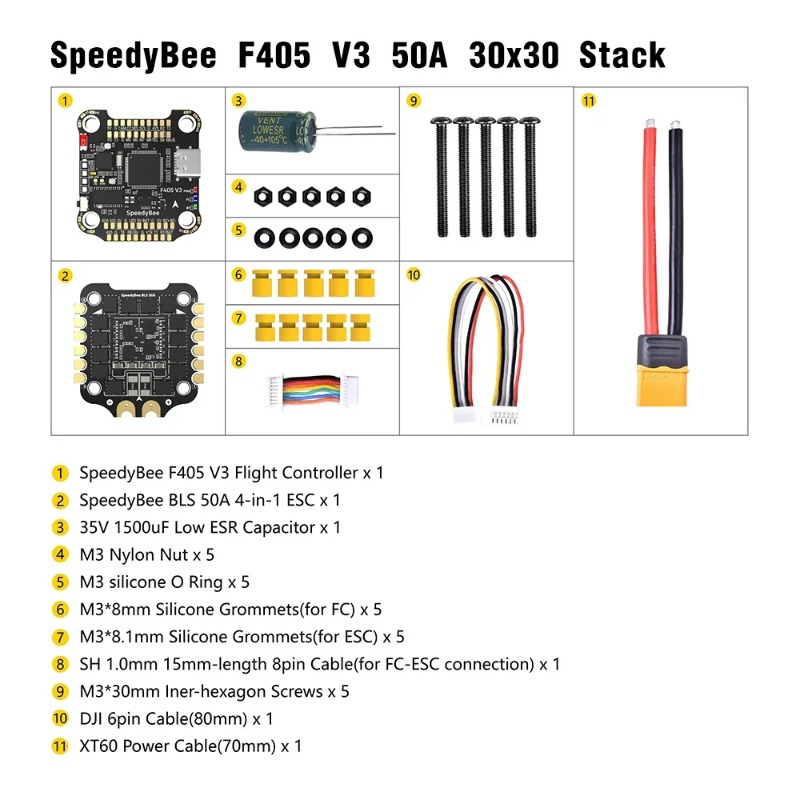 SpeedyBee F405 V3/V4 FC ESC St - огляд і ціна Speedybee F405 V4 Bls 55A Stack