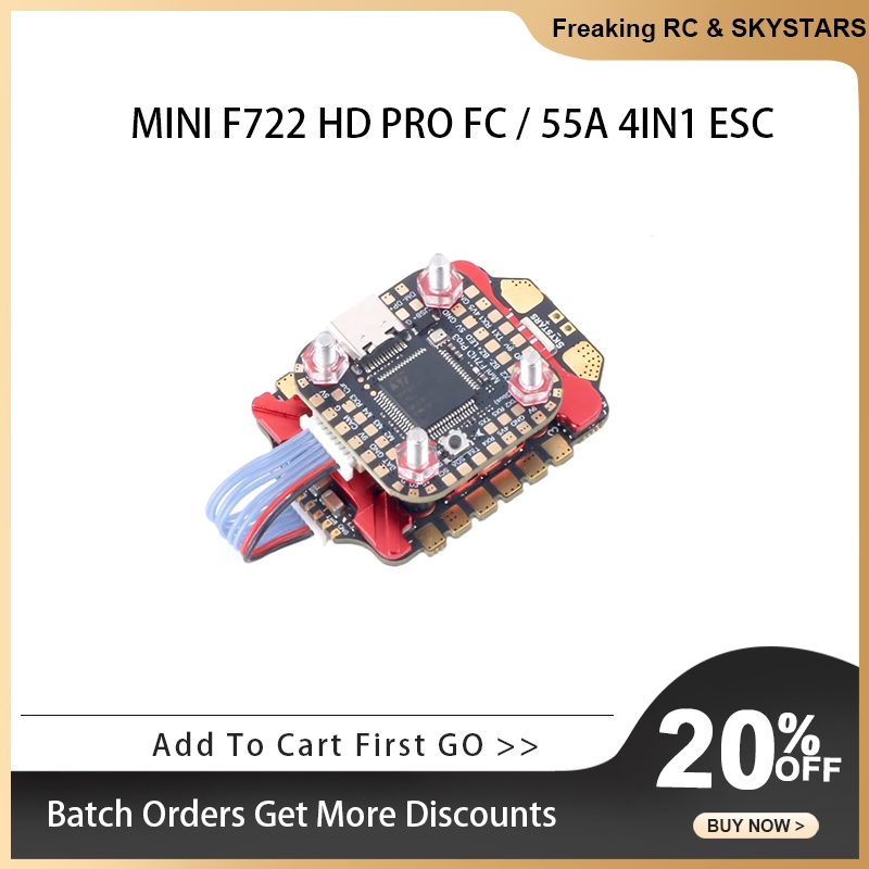 SKYSTARS 20×20 Mini Stack F722 - огляд і ціна Foxeer Reaper F4 128K 65A Esc